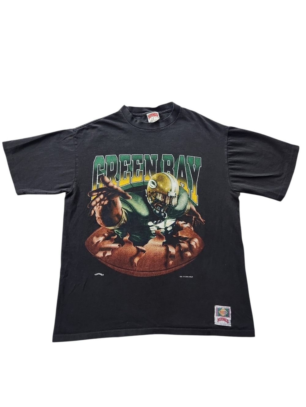 Vintage 1994 NFL Green Bay Packers NUTMEG T Shirt Rare Single Stitch Sz XL